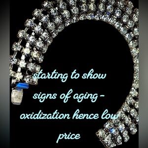 Elegant Silver Rhinestone Bracelet - starting to show its age